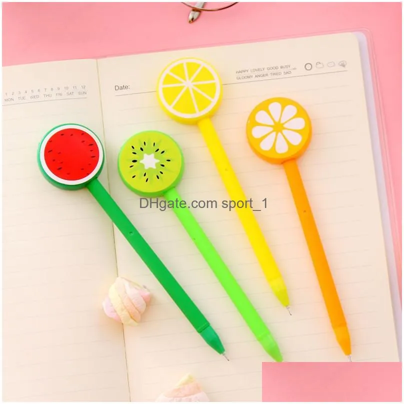 creative fruit ballpoint pen lemon gel pen 0.5mm cartoon gel pens office and school supplies