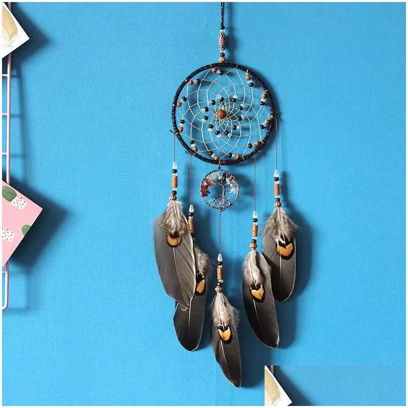 handmades dreamcatcher home decoration wind chimes nordic dream catcher net with feathers hanging pendant craft gift