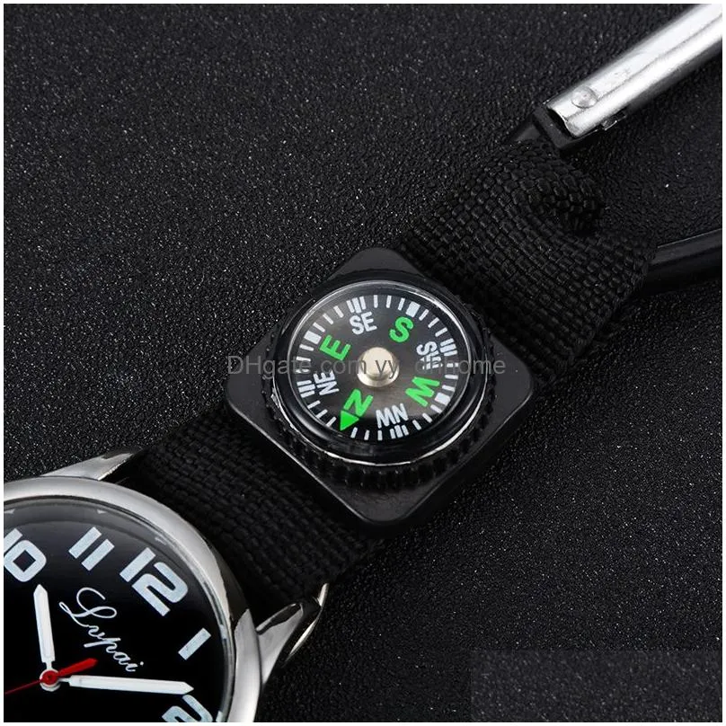 9 color pocket watch compass portable carabiner nurse quartz watches multifunctional outdoor survival tool