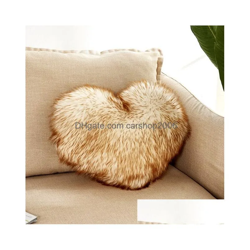 heart shaped plush pillow case simple love pillowcase home living room decorative ornaments 40x50cm