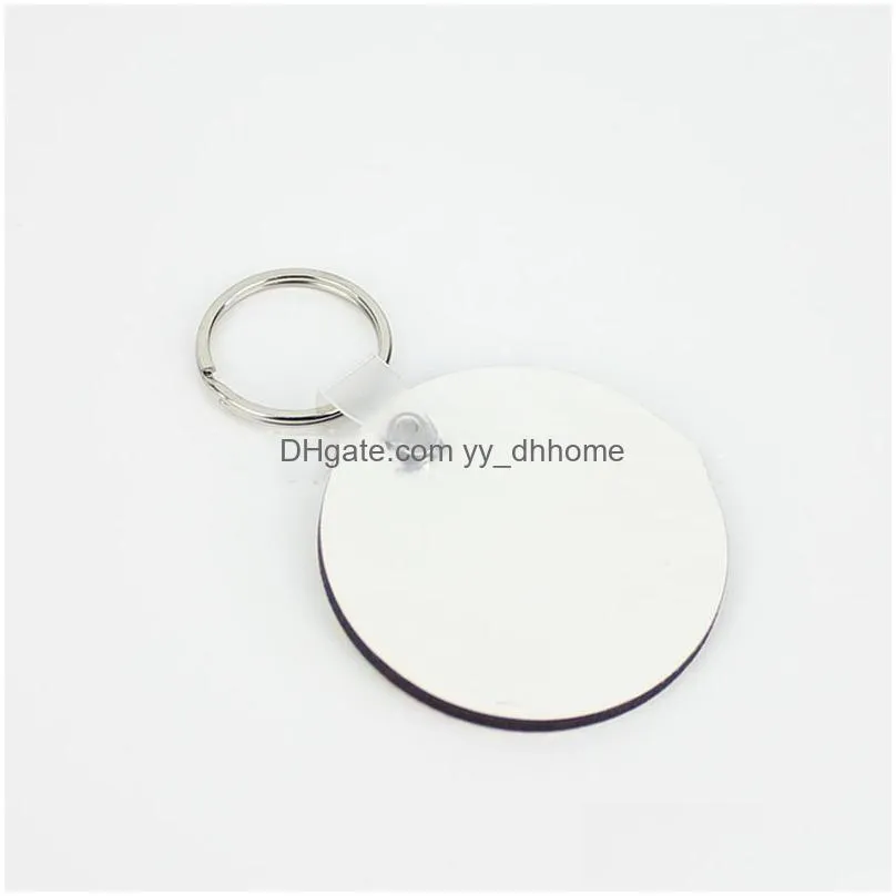 sublimation blank wooden keychain pendant heat transfer round keychain key chain luggage decoration keyring diy gift