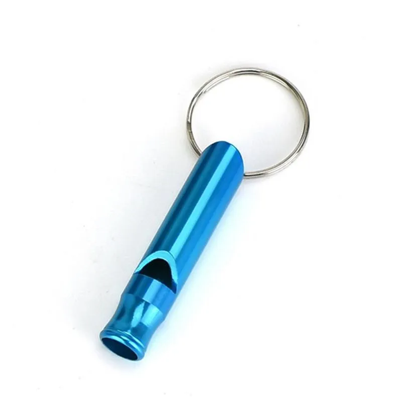 7 color whistle keychain noise maker mini portable outdoor emergency survival whistles metal multifunctional training birthday party