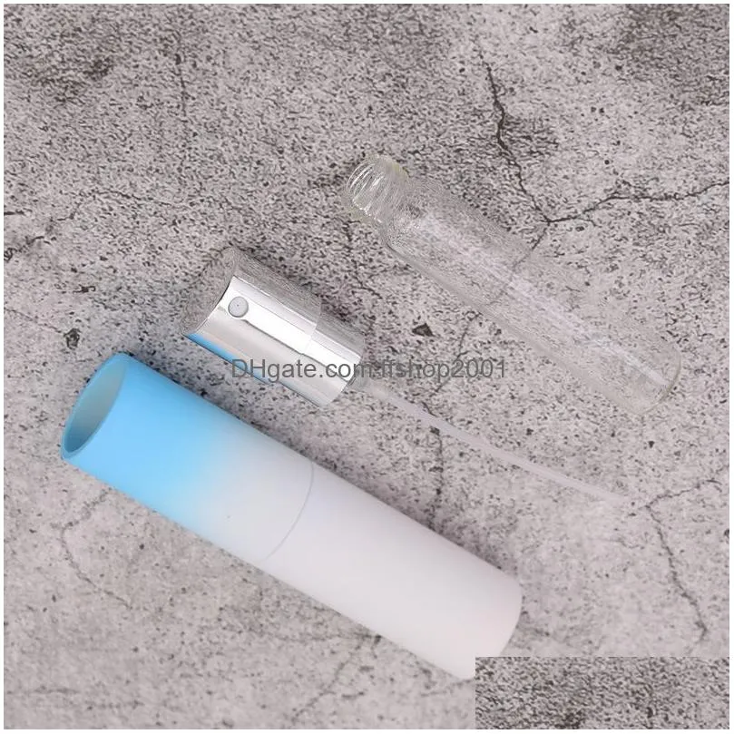8ml gradient color perfume bottle plastic essential oil spray bottle portable empty cosmetic bottles
