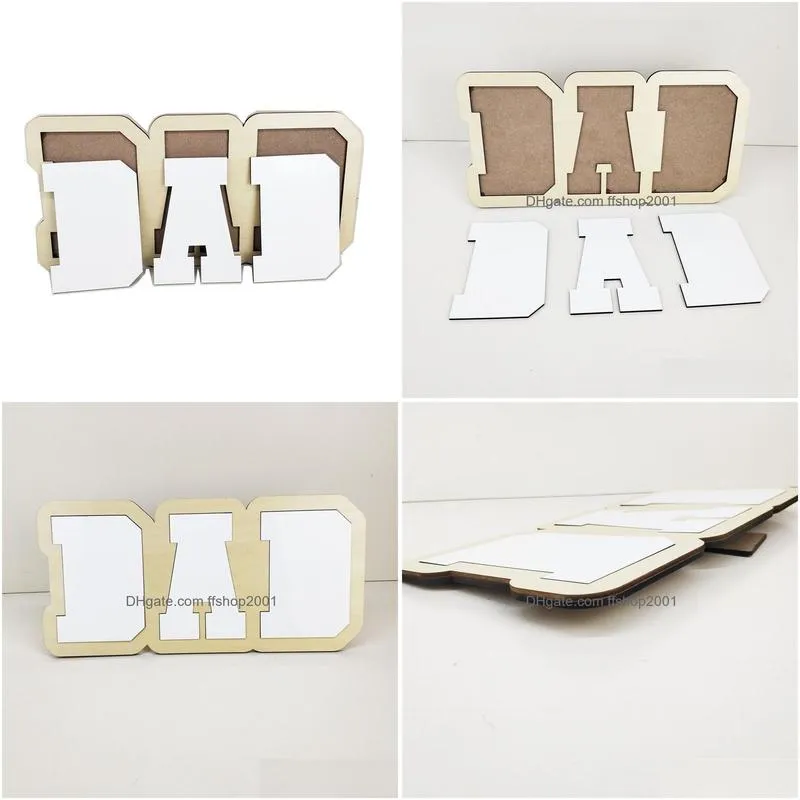 fathers day gift heat transfer dad p o frame wooden sublimation blank mdf album desktop decoration diy ornaments