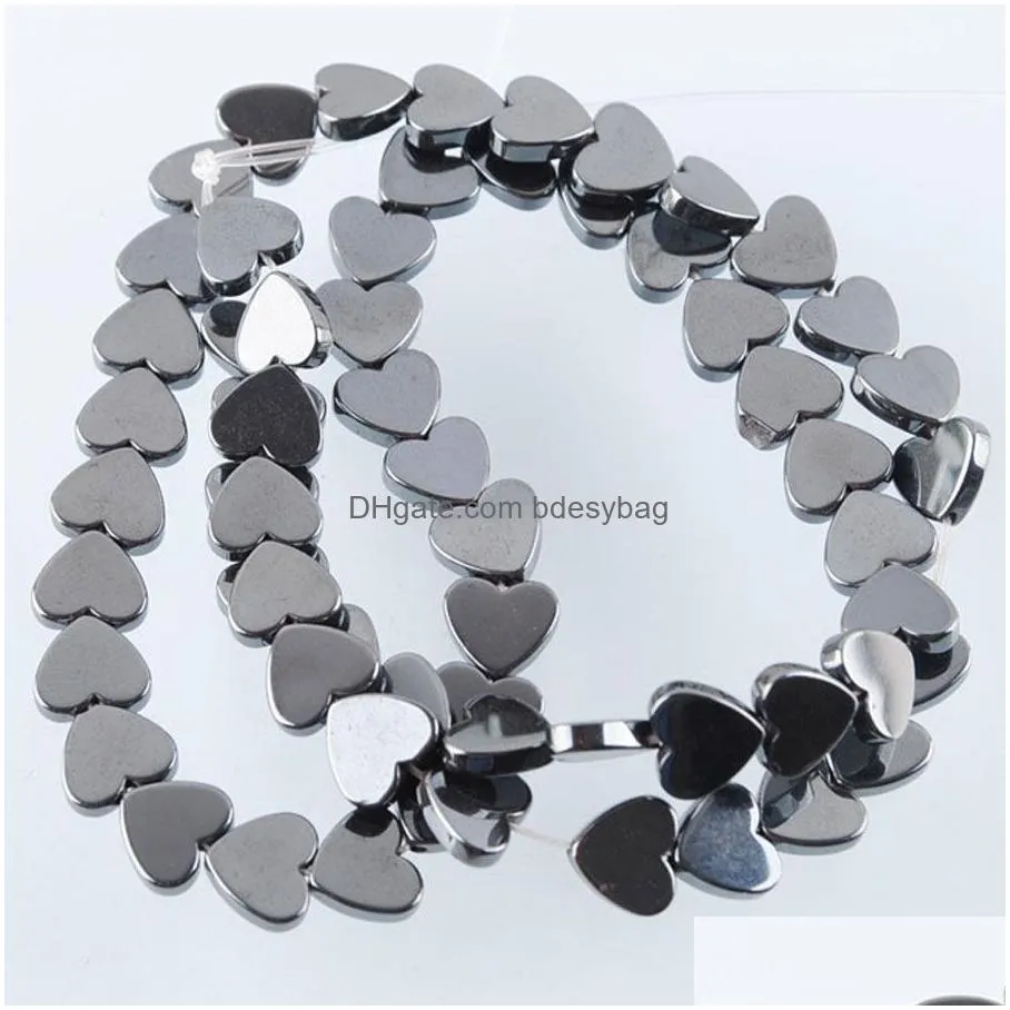 no magnetic materials hematite stone love heart 8x2mm loose beads strand for diy jewelry making earrings bracelets necklace accessories