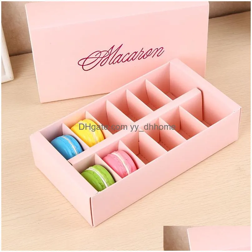 candy color macaron cake box gift wrap biscuit muffin boxes 20x11x5cm food packaging gifts paper dessert supplies