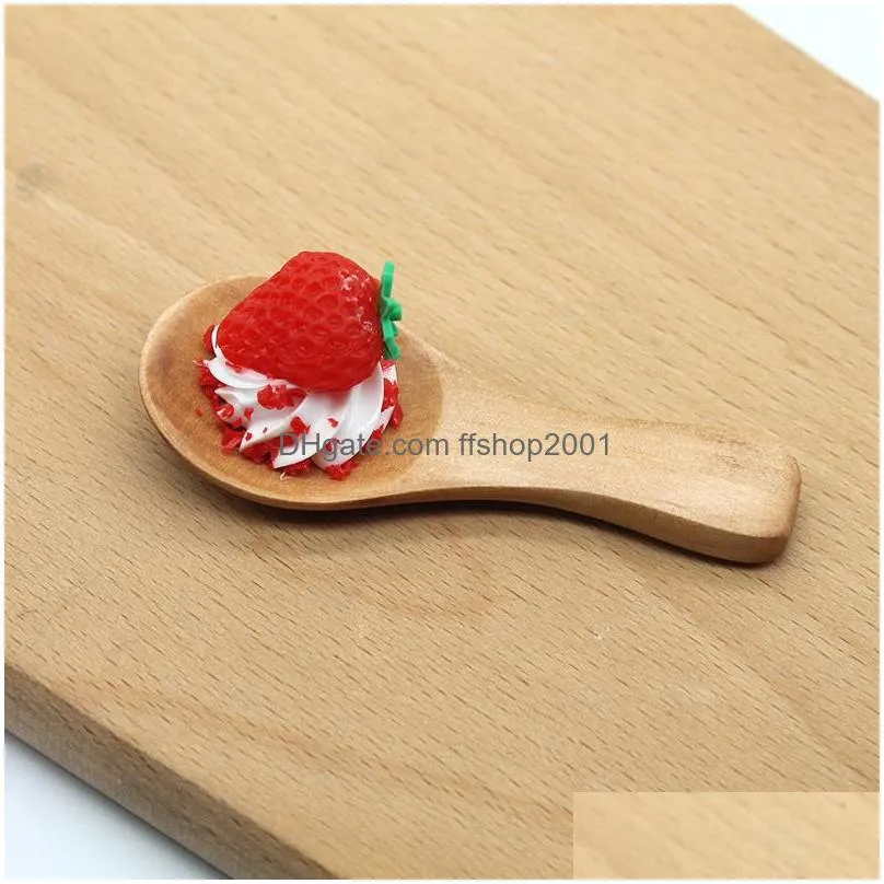 simulation food wooden spoon party favor creative childrens toy keychains diy fridge magnet decorative crafts ornaments
