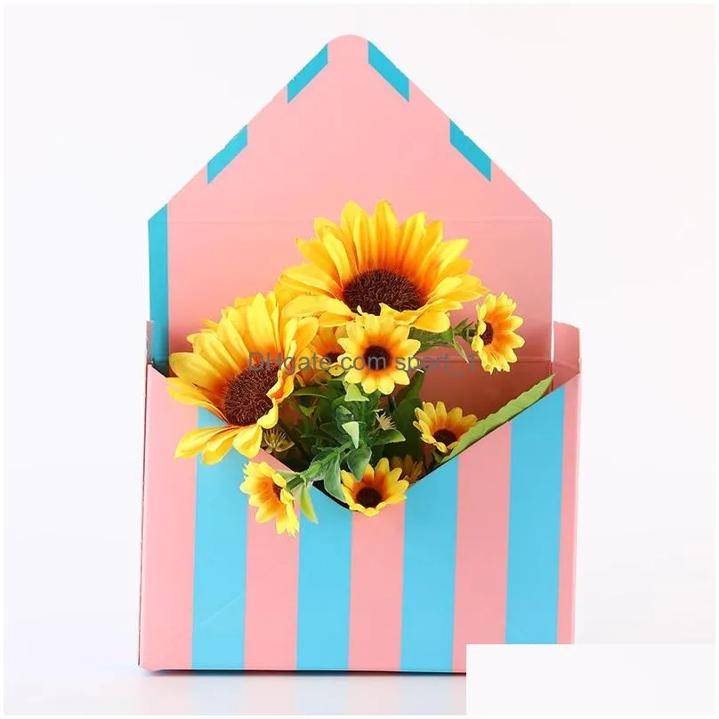 folding flower boxes creative envelope shape gifts wrap valentines day birthday gift flowers packaging desktop decoration floral