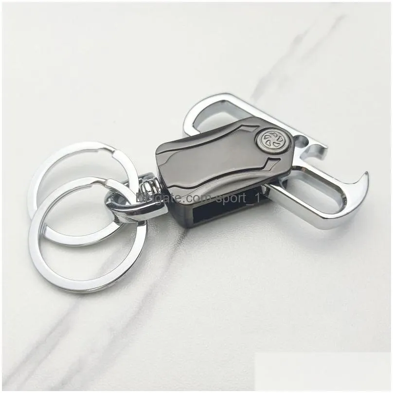 creative mens car keychain portable beer bottle opener multifunctional metal keychains mobile phone holder key chain