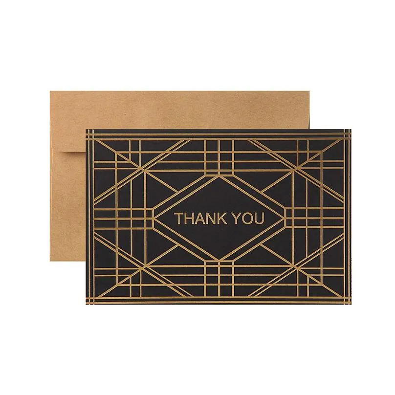 bronzing holiday greeting cards handwritten folding thank you cards mothers day christmas gift supplies with envelopes