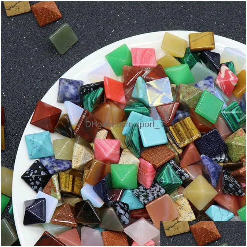 natural crystal stone party favor pyramid chakra stones spiritual carving square gem fashion crafts collection creative gift