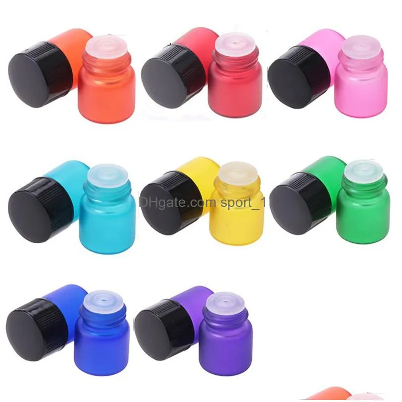 1ml color frosted glass bottles empty  oil bottle travel portable cosmetic sub bottle