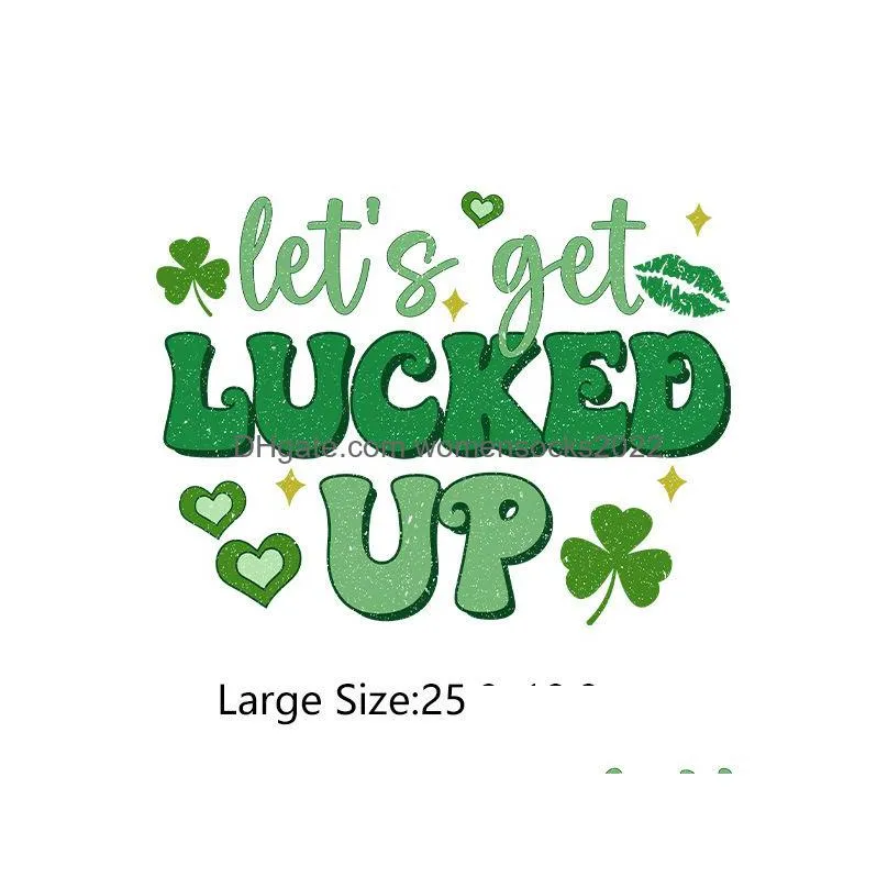 notions st.patricks day iron on transfer cutees decals appliques sticker for tshirts clothes bag pillow covers diy decorations