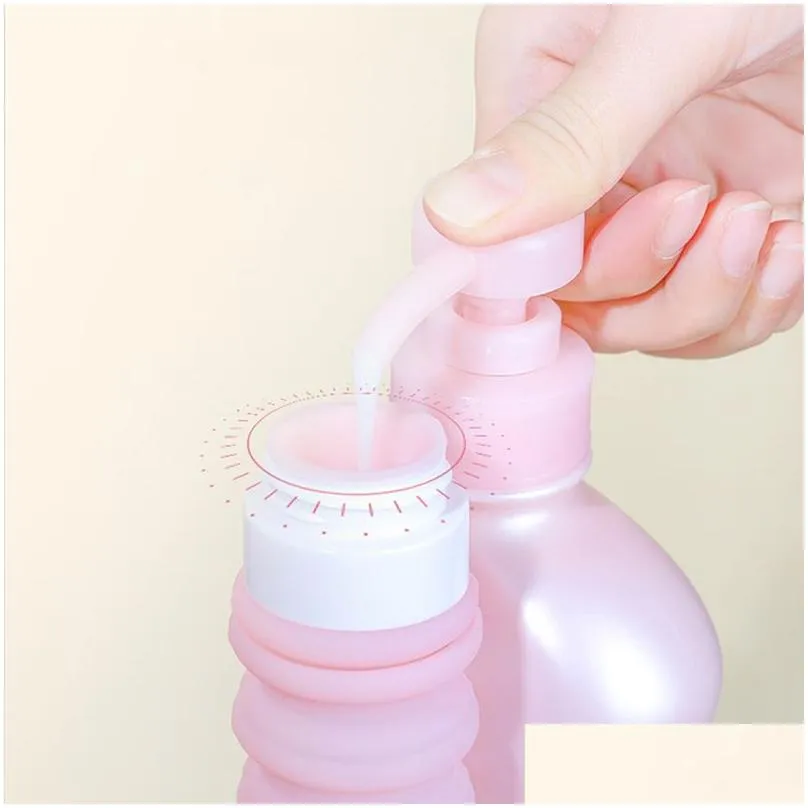 silicone folding retractable travel dispenser bottle squeeze hose shampoo shower gel empty bottles mini cosmetic container