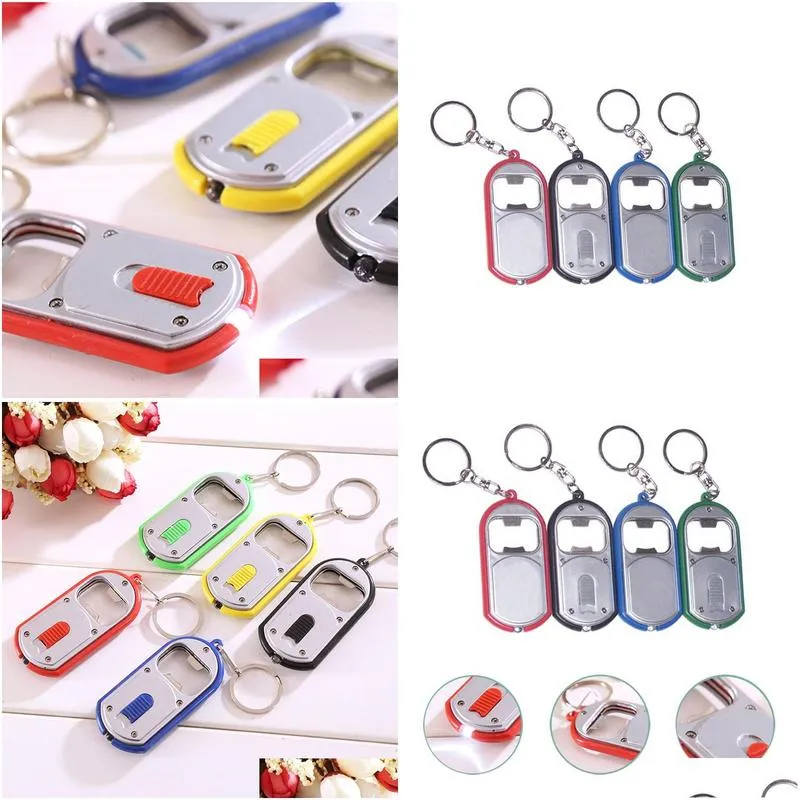 led bottle opener keychains creative flashlight keychain pendant portable corkscrew key chain keyring