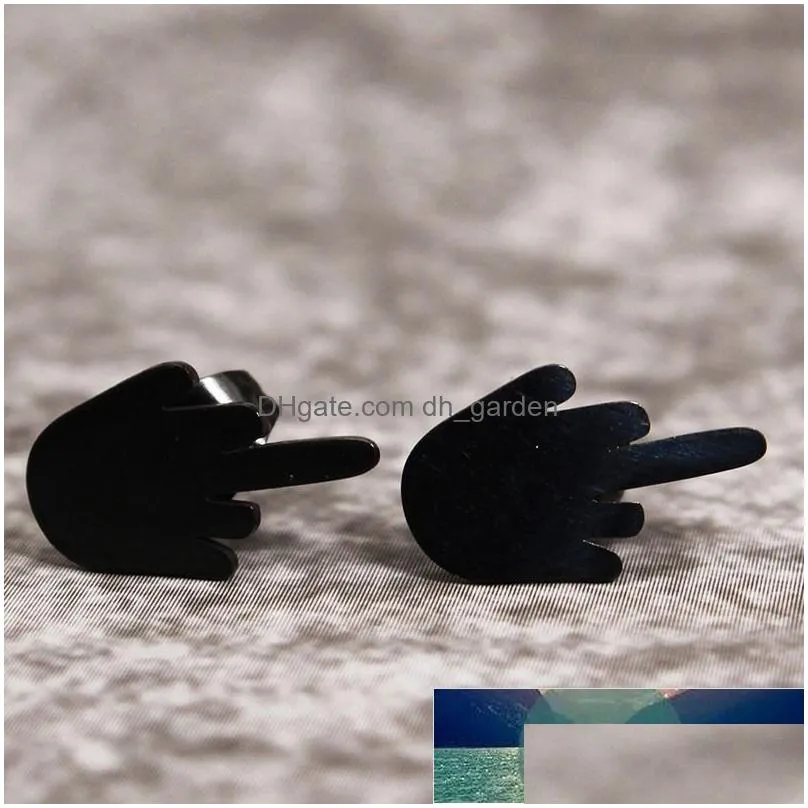 1pair mens fashion punk cool finger provocative ear studs earrings gothic pierced earrings for women jewelry jewelry gifts factory price expert design