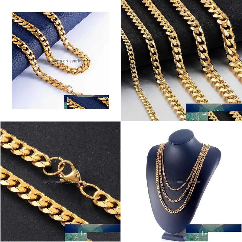 ladies stainless steel cuban chain gold fashion hip hop necklace jewelry factory price expert design quality latest style original