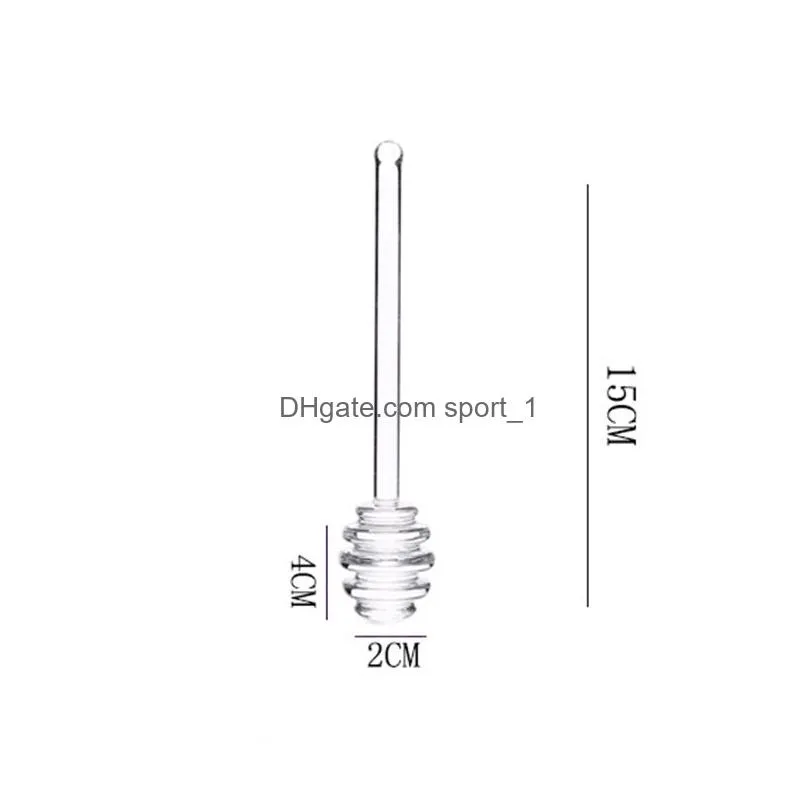 transparent stir stick glass spoons honey dipper syrup dispenser sticks creative coffee jam mixing supplies for jar kitchen tool