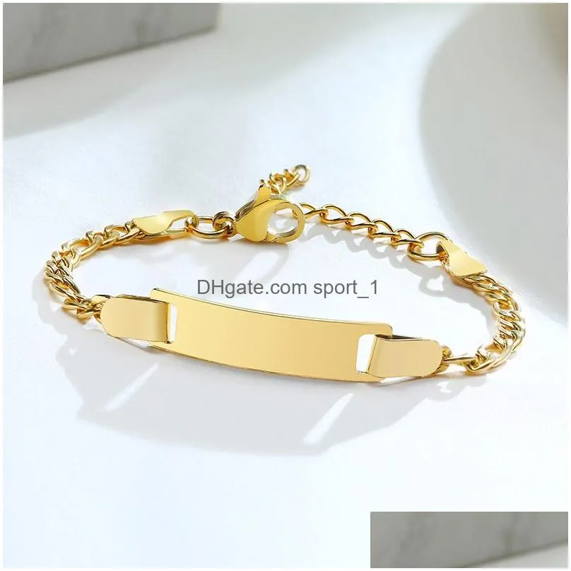 stainless steel bracelet diy blank chain bracelet fashion accessories custom logo
