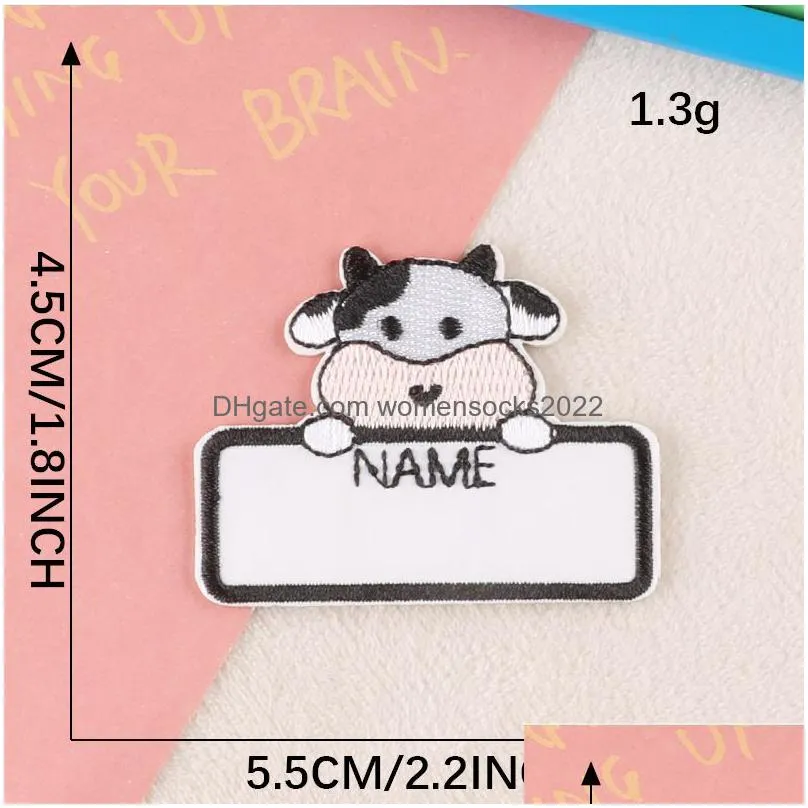 name self adhesivees sewing notions cute cartoon animal embroidered appliques accessory diy clothing backpack hat