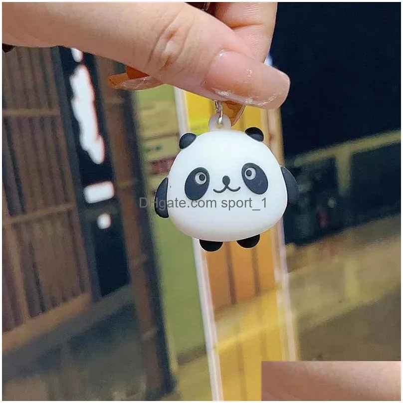 animal panda keychain cartoon keychains doll pendant case bag decorative keyring key chain