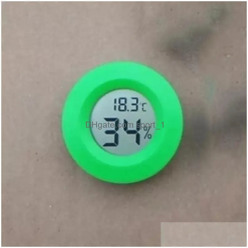 portable mini lcd digital thermometer hygrometer 6 colors round fridge zer tester temperature humidity meter detector