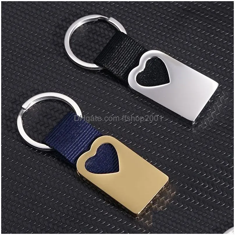 personalized woven keychain mens stainless steel key chain metal diy keyring party gift