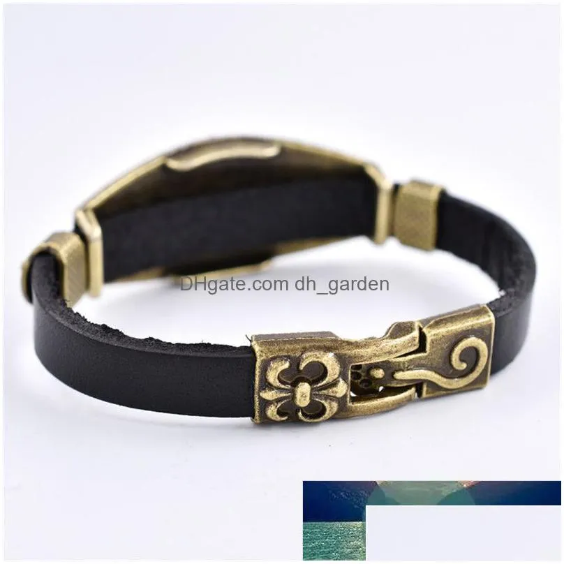 hi men new fashhion punk casual leather bracelet men charm eightpointed star jewelry male rope chain wholesale factory price expert design quality latest