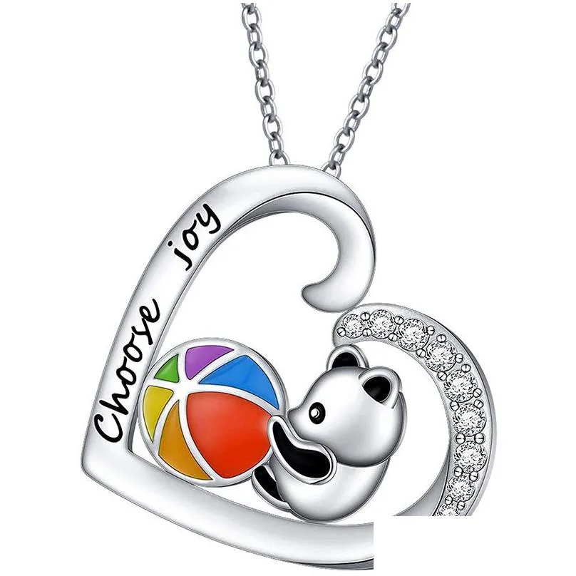 diamond heart necklaces alloy panda pendant necklace fashion jewelry accessories christmas gift