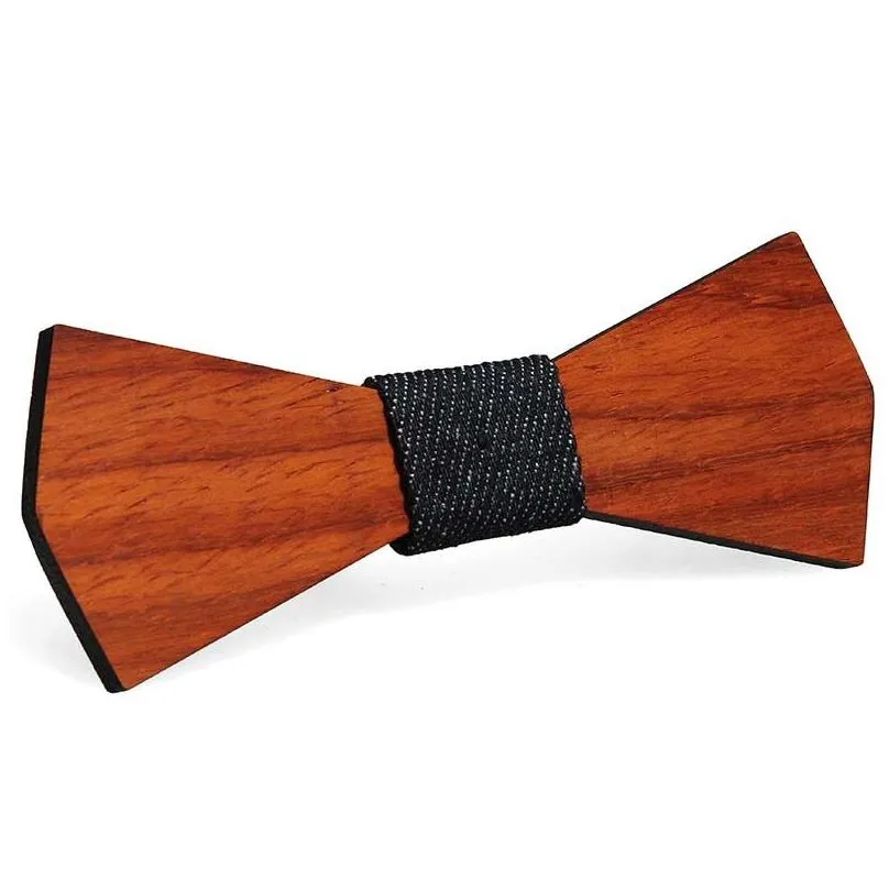 vintage bow ties red rosewood manual hollow out bowknot for gentleman wedding wooden bowtie creativity accessories 9 styles