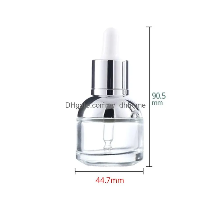 30ml glass dropper bottle gold silver essential oil bottle portable empty cosmetic bottles