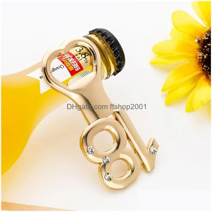 household beer bottle opener number 18 portable golden corkscrew adult party gift hangable kitchen tool