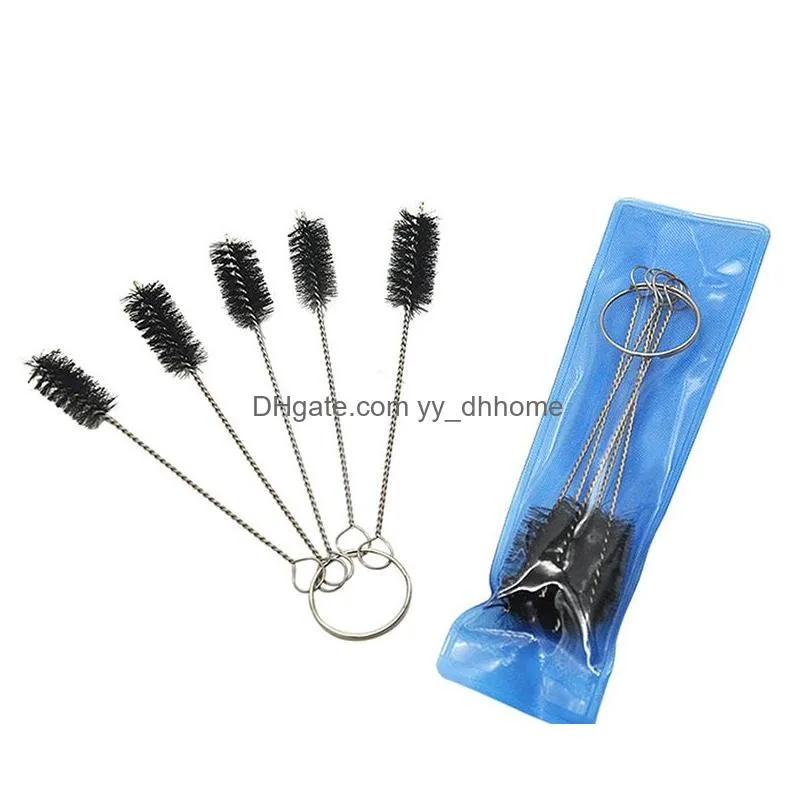 portable cleaning brush 5pcs/set mini pipe small brushes household smoke grinder clean tool can be reused 10cm