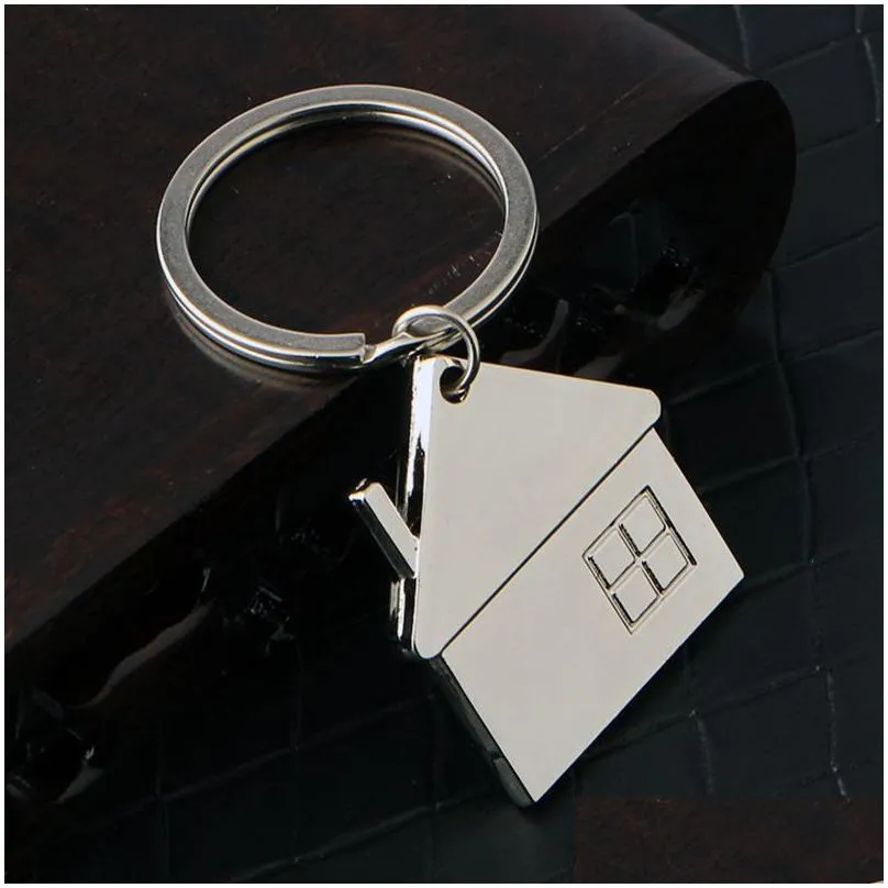 personalized house keychains real estate key chain metal keychain pendant creative gift keyring custom logo