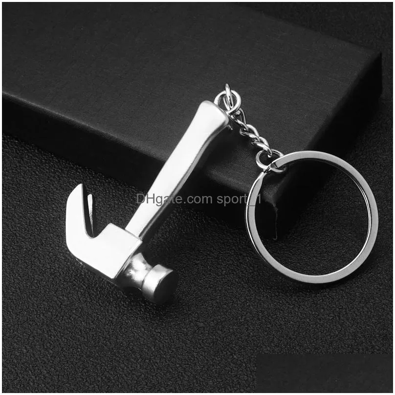 mini simulation tool keychain metal wrench hammer keychains pendant mens key chain gift keyring