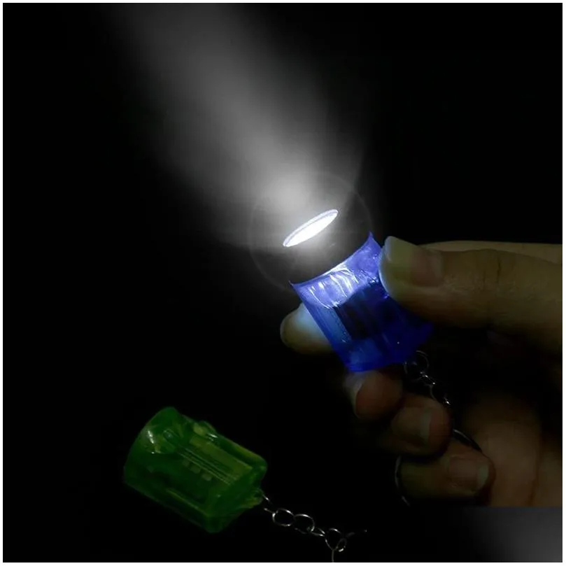 led flashlight keychain pendant night strong light flashlight crafts luggage decoration key chain keyring