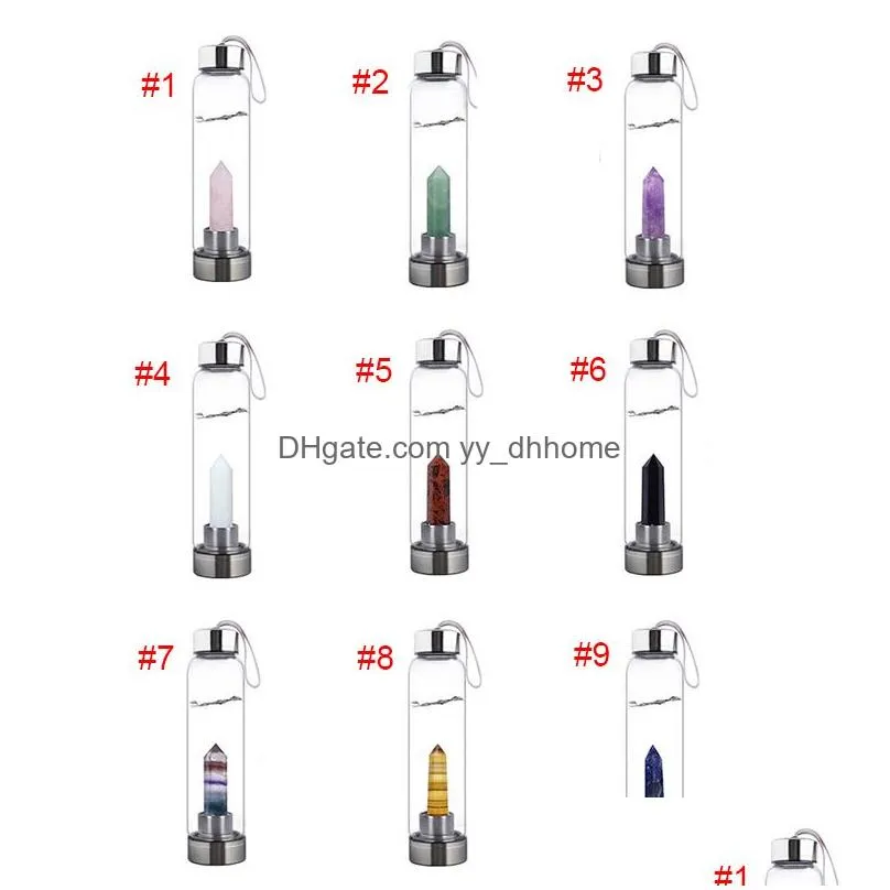 550ml natural crystal glass cup water bottles energy kettle outdoor mountaineering camping portable water cups