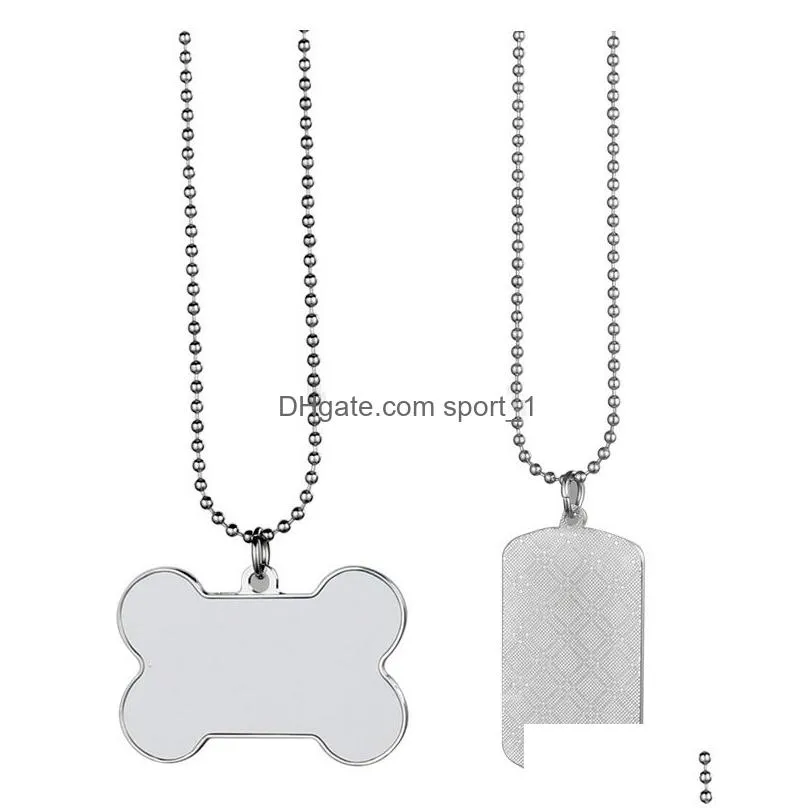 sublimation blank pendant necklace heat transfer pet dog tag diy creative gift supplies