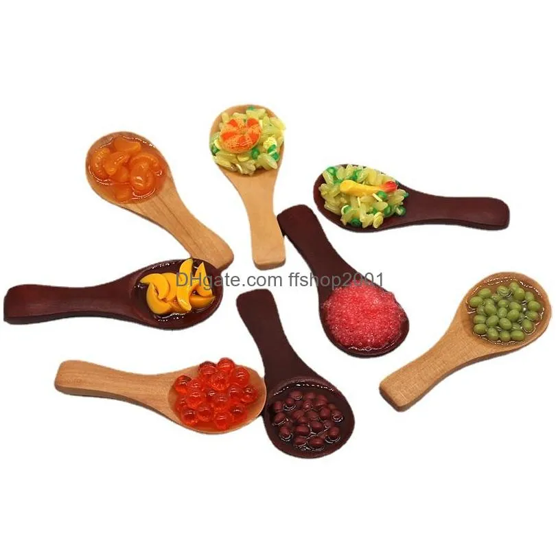 simulation food wooden spoon party favor creative childrens toy keychains diy fridge magnet decorative crafts ornaments