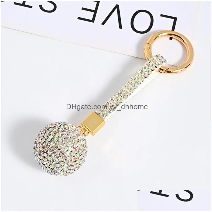 fashion rhinestone keychain diamond ball keychain pendant luggage decoration key chain gift keyring