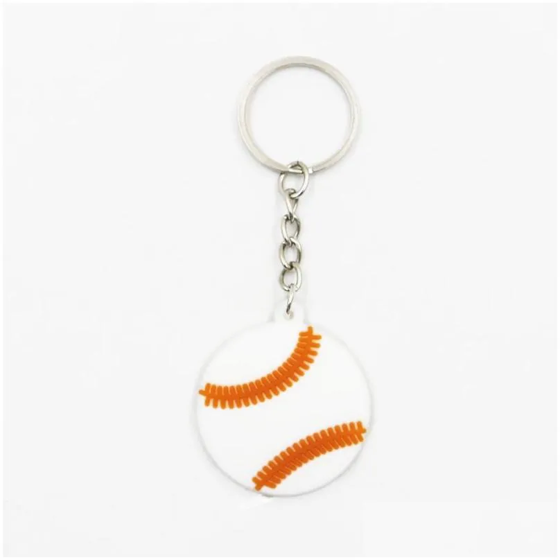 creative keychain pendant football baseball basketball volleyball beach ball rugby key chain pvc keyring small gift