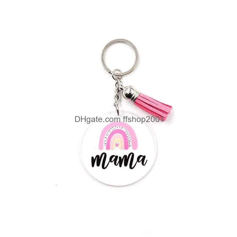 mothers day gift mama acrylic keychain pendant tassel keychain luggage decorative keyring key chain