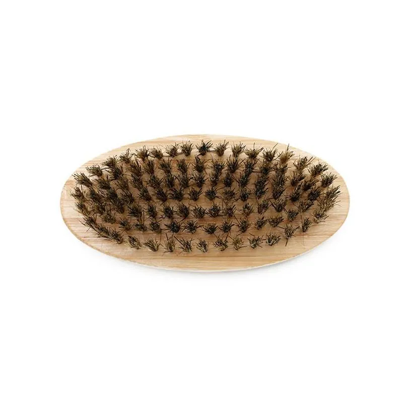 natural boar bristles beard brushes portable wooden bathroom facial massage cleaning brush household beauty tool 53x115mm