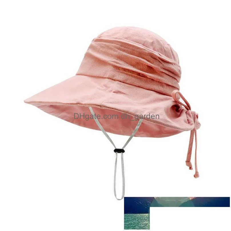 cokk bucket hats for women spring summer hat outdoor sun protection fisherman hat with rope panama hat ladies floppy sunhat factory price expert design