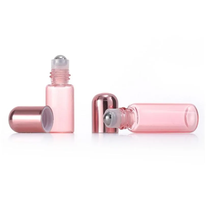 rose gold roller bottles glass  oil bottle travel portable empty cosmetic sub bottle 1ml/2ml/3ml/5ml