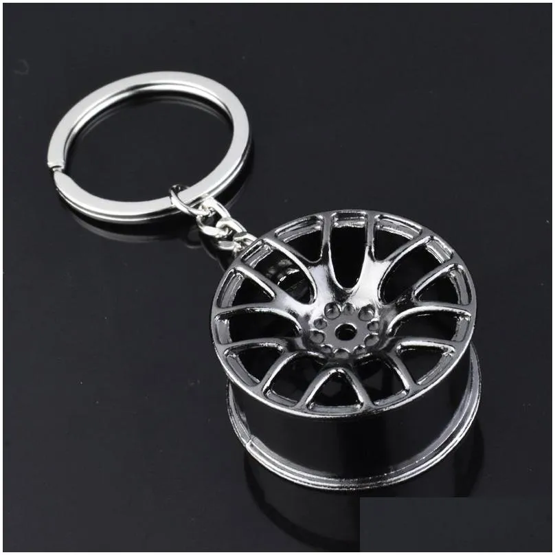 creative wheel keychain pendant car keychains metal key ring key chain fashion accessories