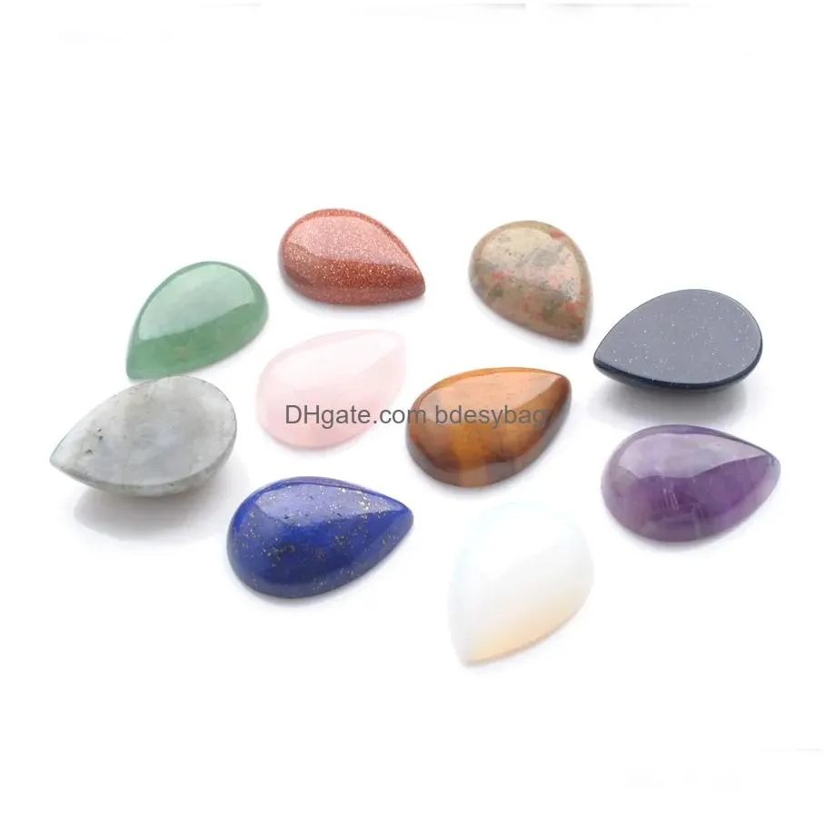 natural gemstones cabochon teardrop shape 18x25mm no hole beads for jewelry finding aventurine agates lapis opal bu318