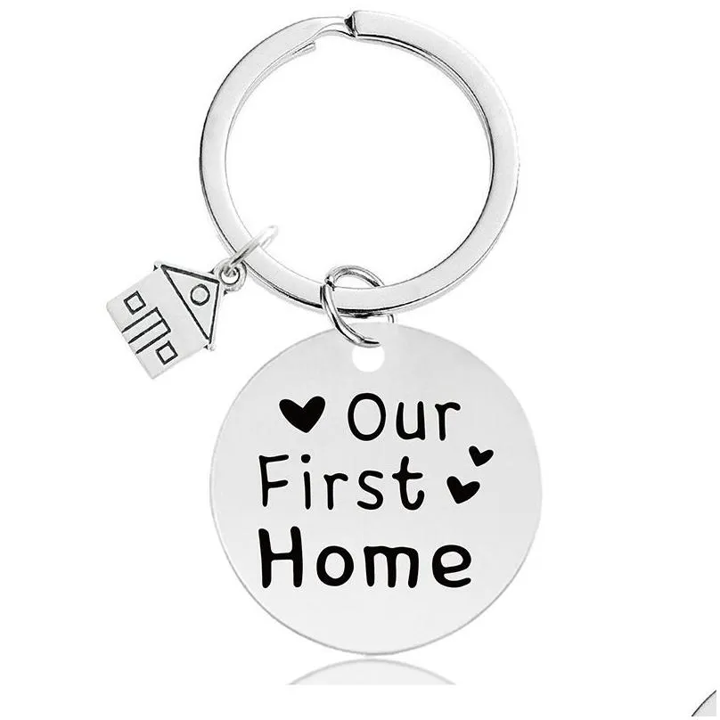 house keychains housewarming metal keychain pendant car keyring key chain diy creative gift