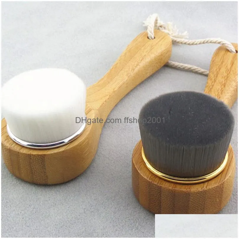wooden handled nano silk cleansing brush facial clean removing blackheads beauty brushes bathroom supplies