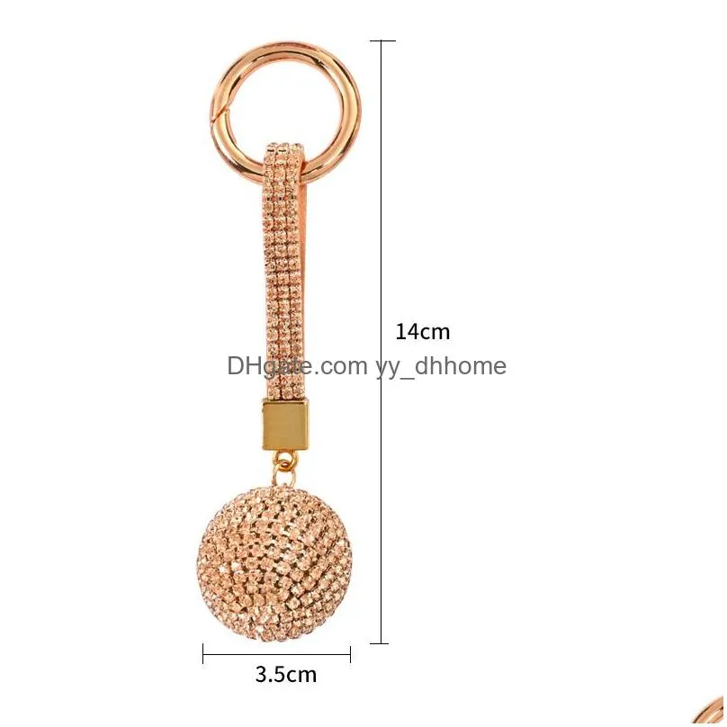 fashion rhinestone keychain diamond ball keychain pendant luggage decoration key chain gift keyring